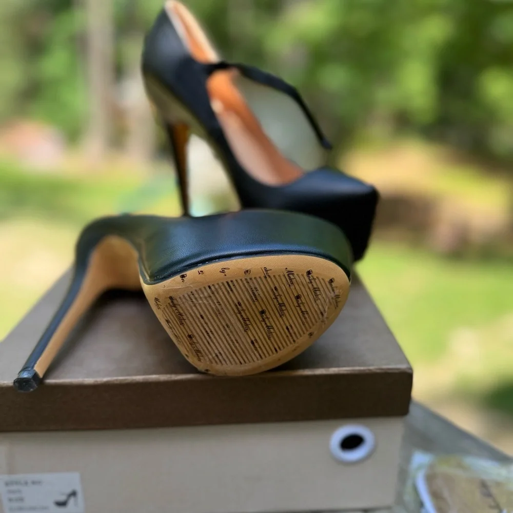 Black Platform Stiletto Heels 6.25” heel - Picture 4 of 6